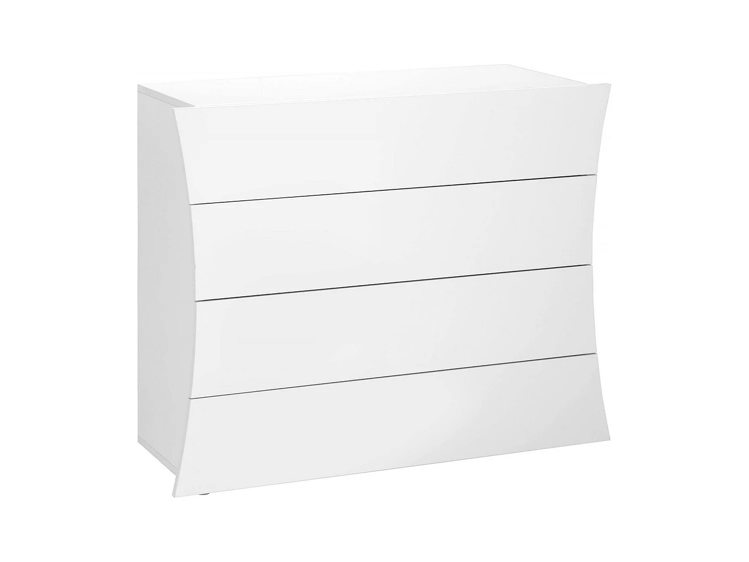 Dabraha ladekast, ladekast met 4 laden, slaapkamerdressoir, 100% Made in Italy, 98x40h82 cm, glanzend wit
