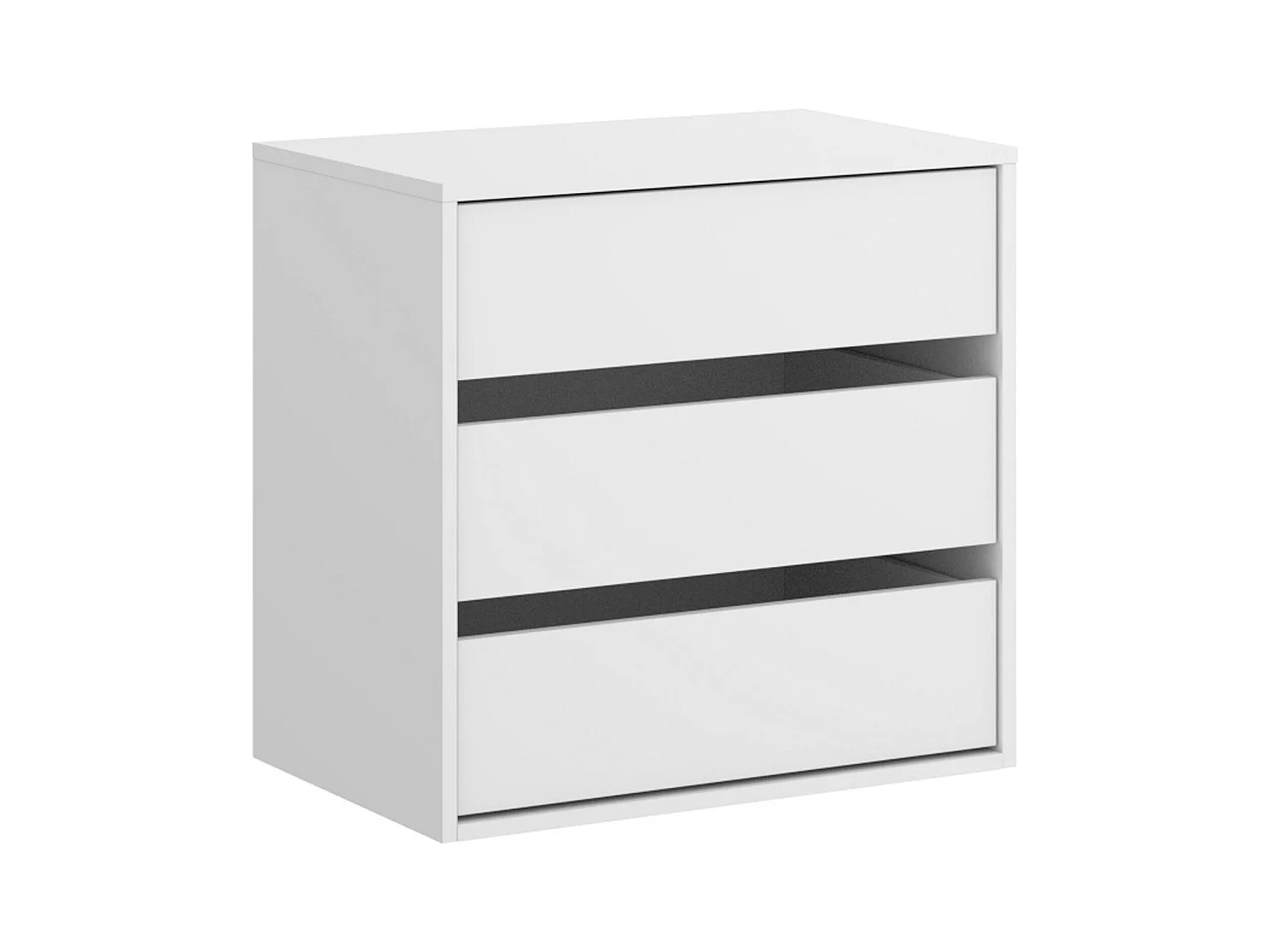 Commode Dmuzz, Commode pour intérieurs de garde-robe, Commode de chambre avec 3 tiroirs, 60x40h60 cm, Blanc