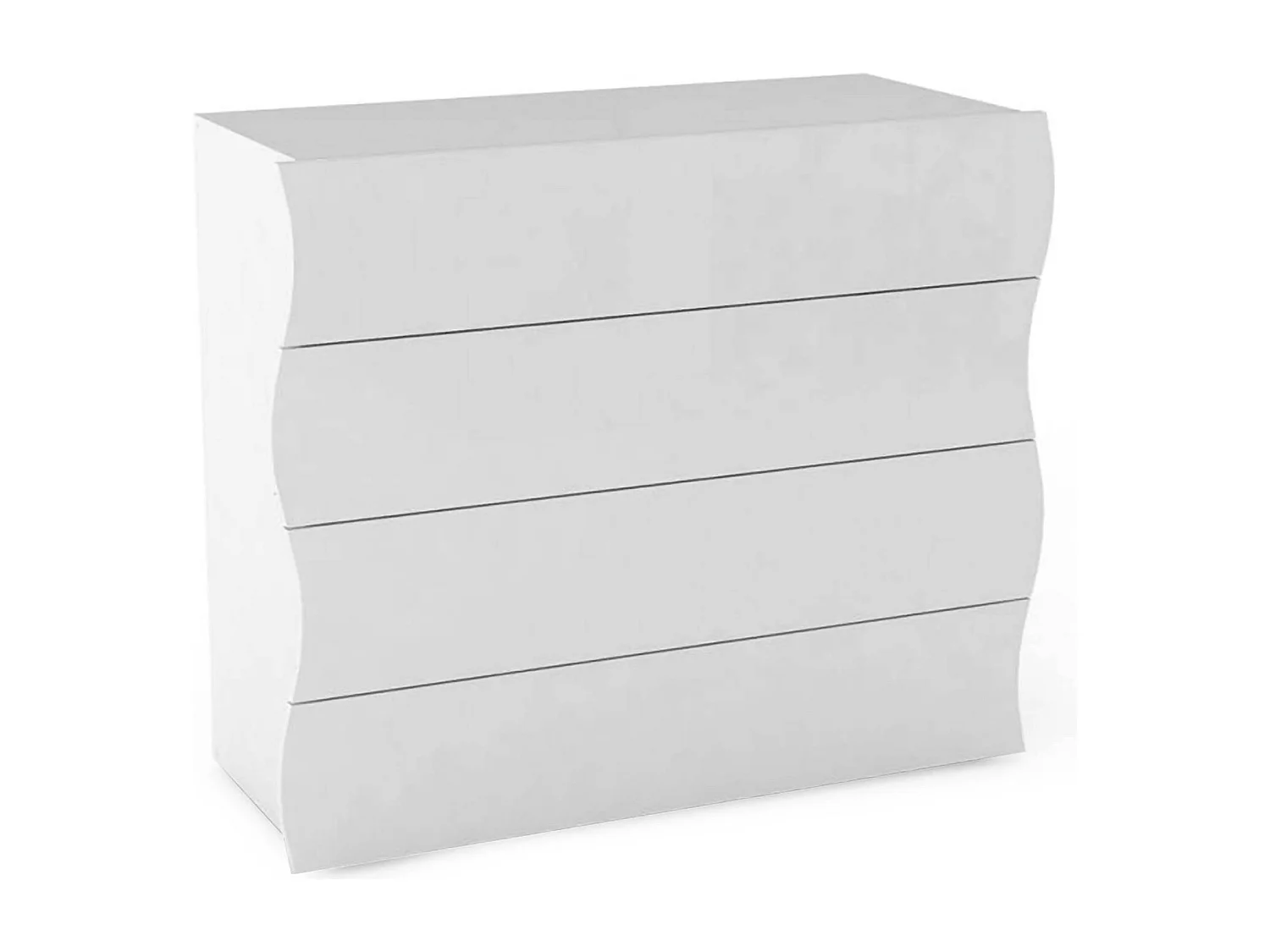 Dhainau ladekast, ladekast met 4 laden, slaapkamerdressoir, 100% Made in Italy, 98x40h82 cm, glanzend wit