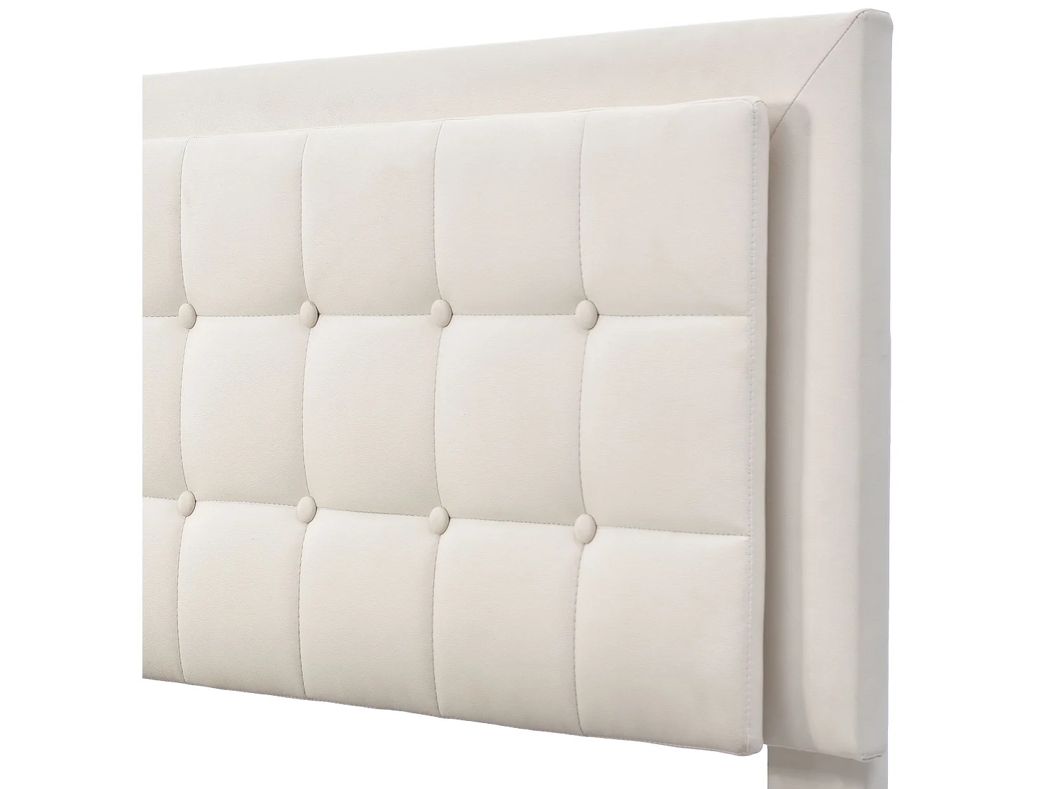 Lit coffre 160 x 200 cm - cuir pu - LEDs - sommier à lattes - blanc