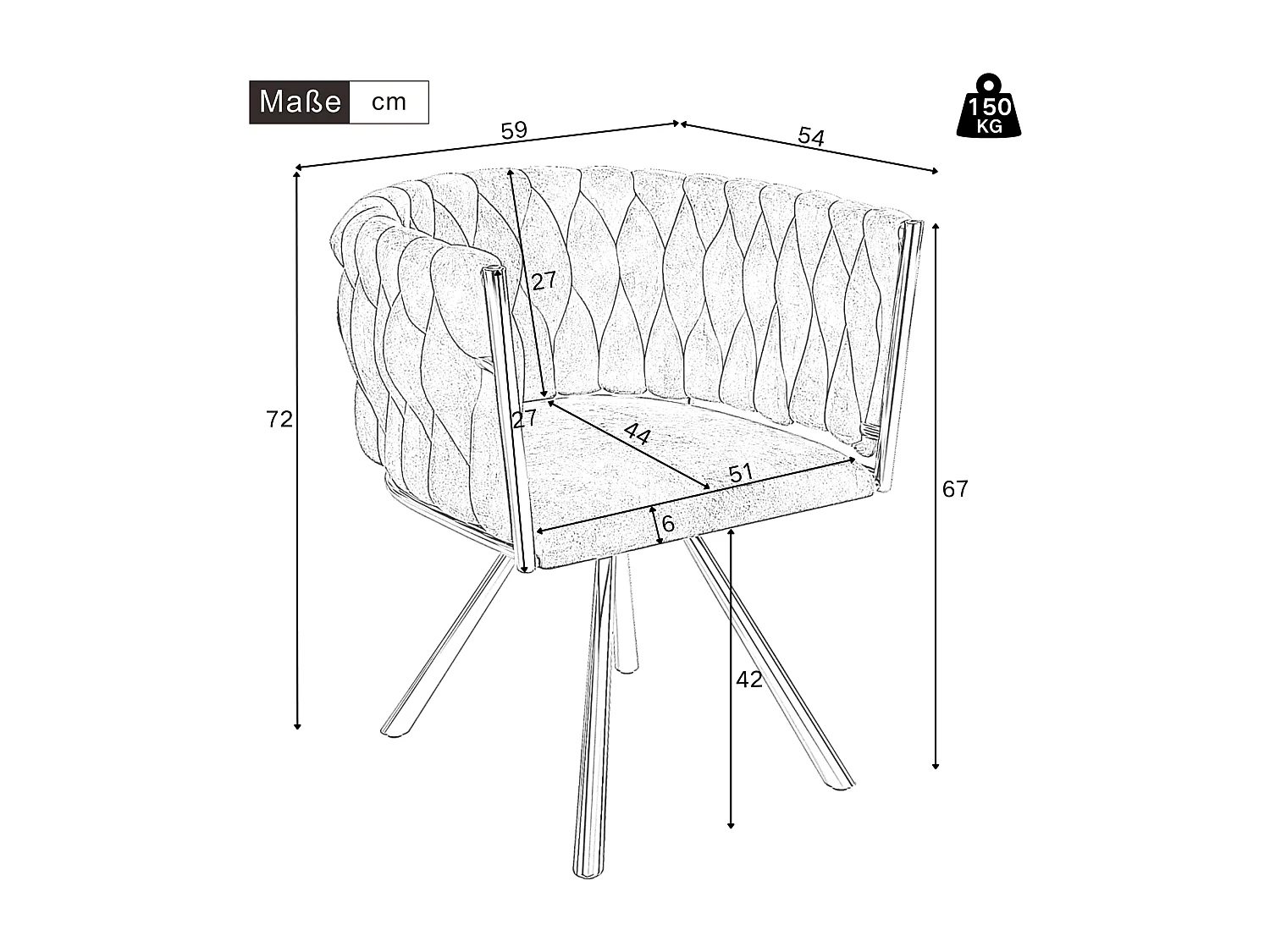 Doppelbett mit Stauraum 140x200 cm, Streifenstil, höhenverstellbares Kopfteil, Beige