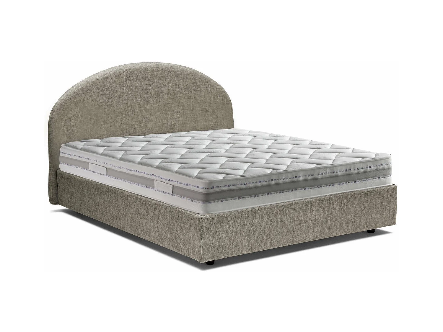 Dbogda tweepersoonsbed, opbergbed met stoffen bekleding, 100% Made in Italy, opening aan de voorkant, inclusief matras 120x190 cm, duifgrijs