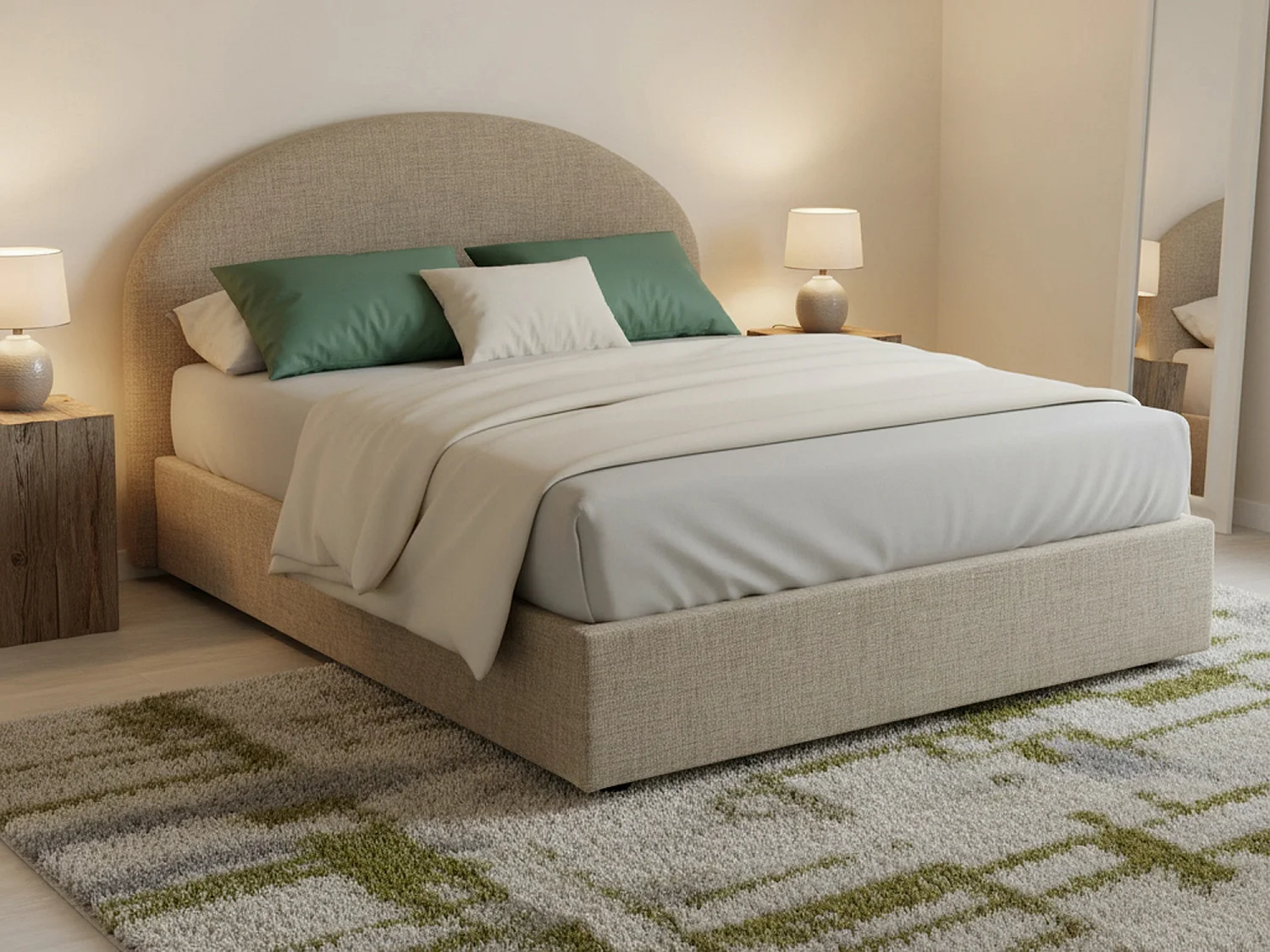 Lit double Dbogda, lit coffre avec revêtement en tissu, 100% Made in Italy, ouverture frontale, avec matelas 120x190 cm inclus, gris tourterelle