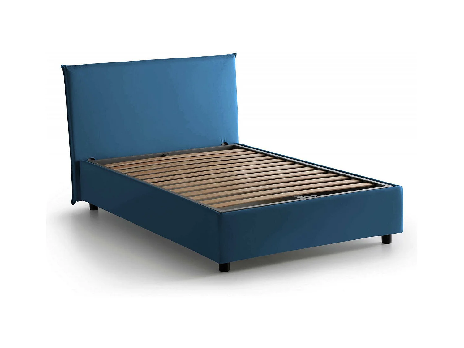 Dacer tweepersoonsbed, opbergbed met stoffen bekleding, 100% Made in Italy, opening aan de voorzijde, geschikt voor matras 120x190 cm, blauw
