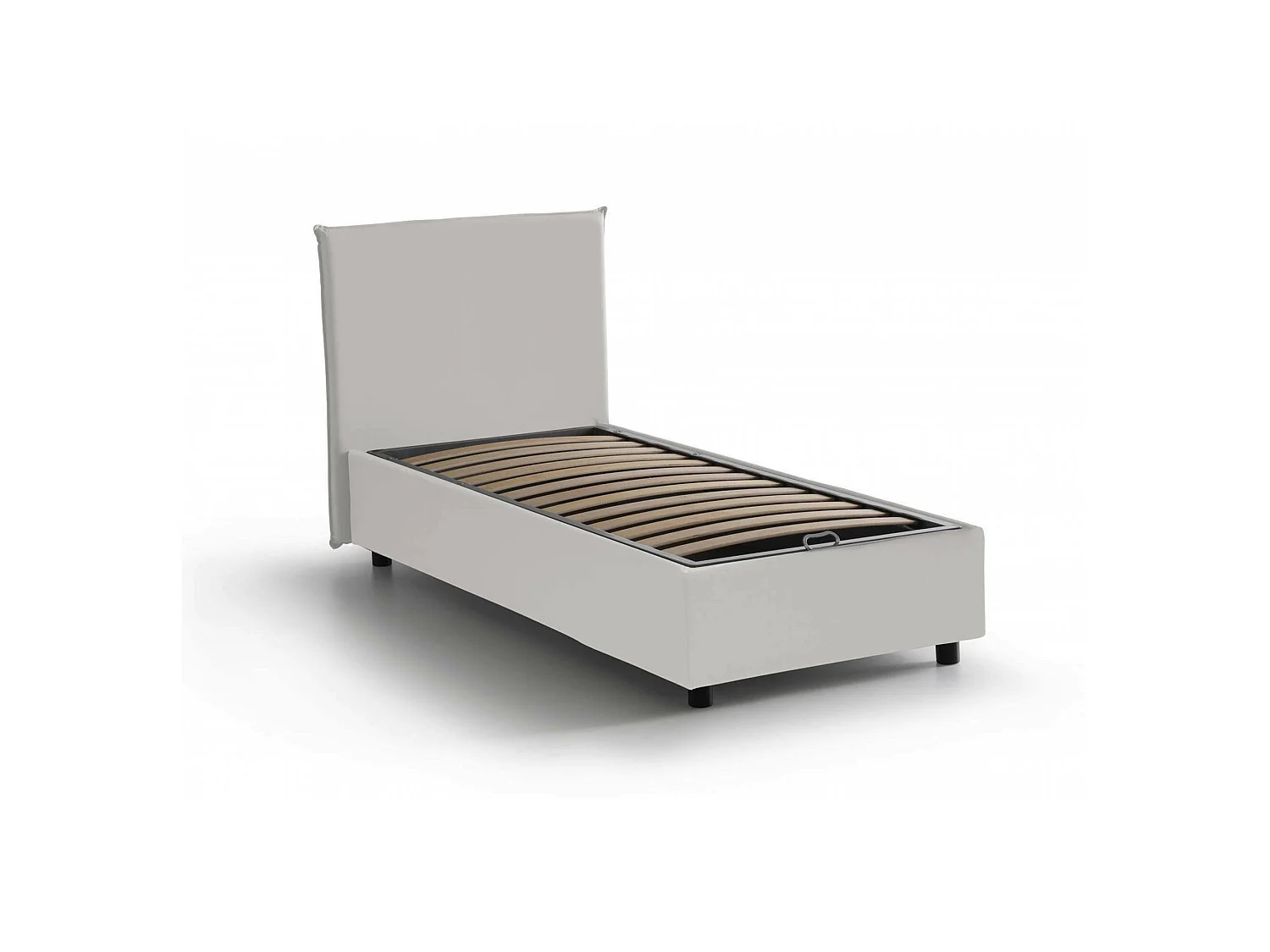 Letto Singolo Asio, Contenitore Made in Italy, 95x205 cm Bianco