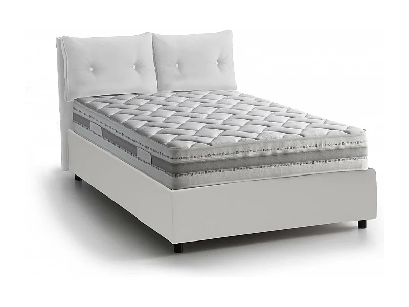 Talamo Italia - Letto matrimoniale Calcite, con materasso Cm 160x200 incluso, Bianco