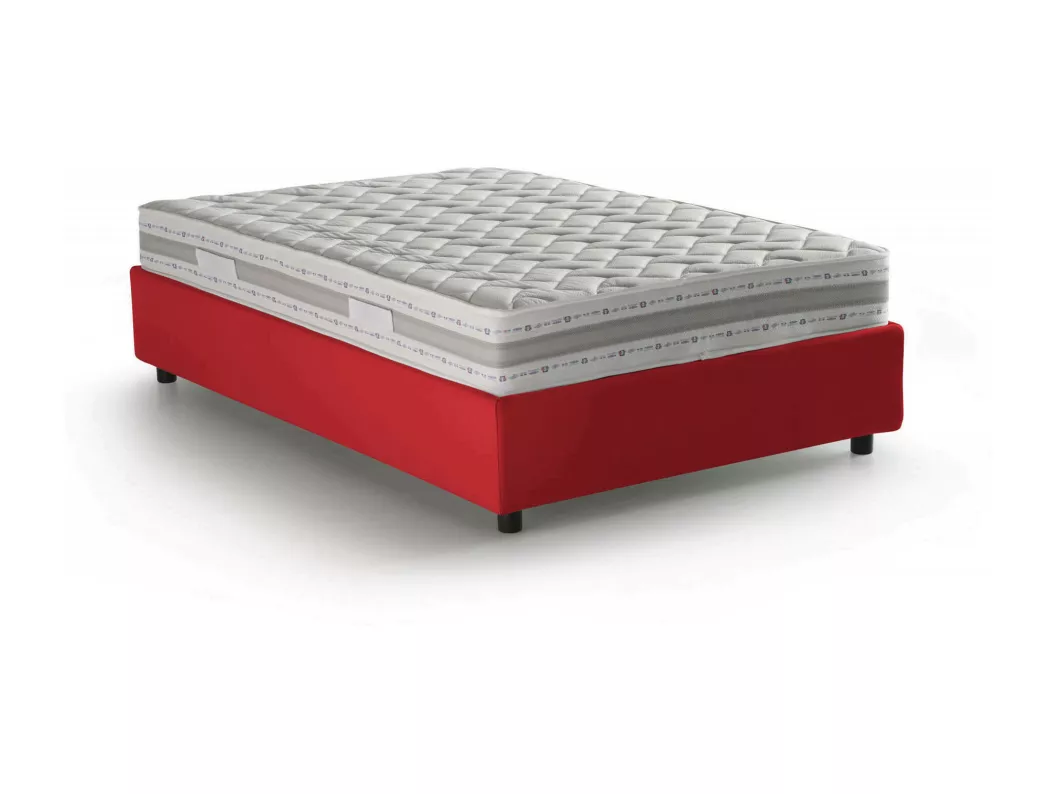 Kauf Unique Quadratisches und halbes Bett Dbamb, Containerbett mit Stoffbespannung, 100% Made in Italy, Frontöffnung, inklusive Matratze Cm 120x190, Rot