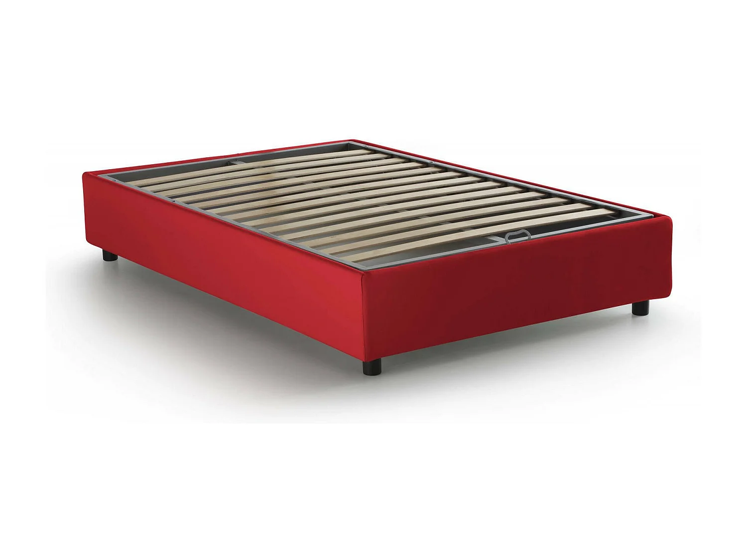 Dbamb tweepersoonsbed, Opbergbed met stoffen bekleding, 100% Made in Italy, Opening aan de voorzijde, inclusief matras van 120x190 cm, Rood