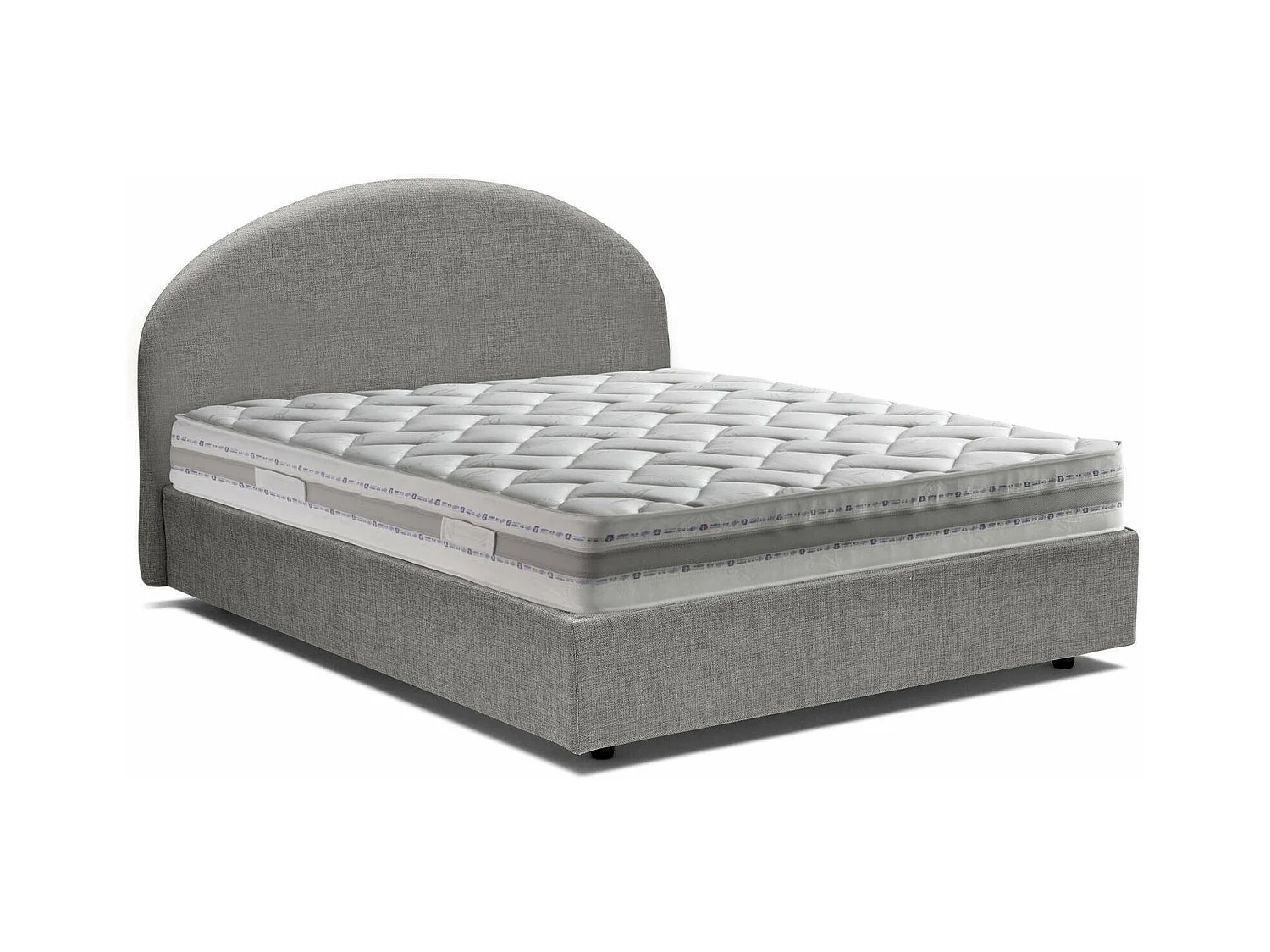Dbogda tweepersoonsbed, Opbergbed met stoffen bekleding, 100% Made in Italy, Opening aan de voorzijde, inclusief matras 120x190 cm, Grijs
