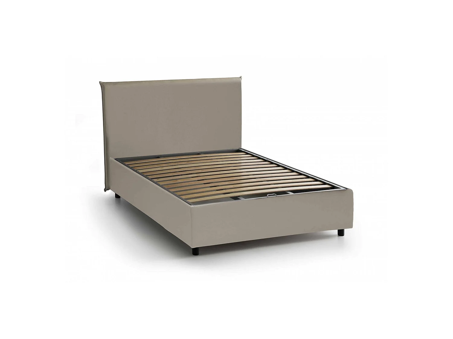 Daced tweepersoonsbed, opbergbed met eco-lederen bekleding, 100% Made in Italy, opening aan de voorkant, geschikt voor matras 120x190 cm, duifgrijs