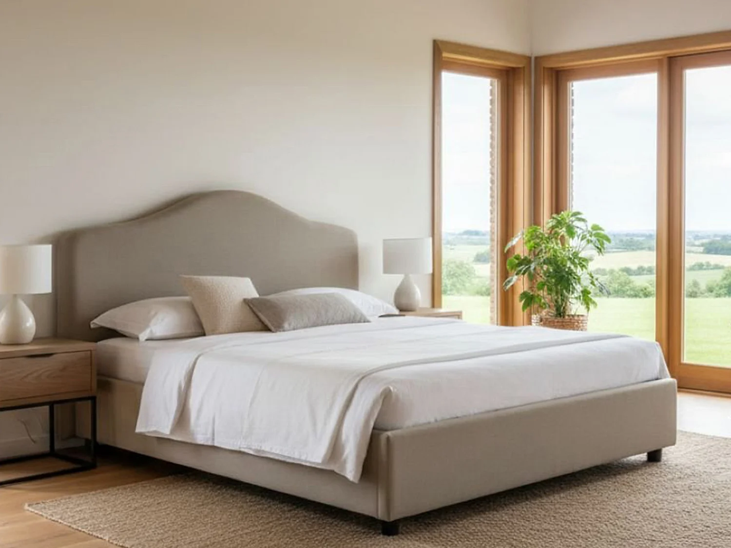 Lit double Dabbass, Lit coffre avec revêtement en tissu, 100% Made in Italy, Ouverture frontale, adapté pour matelas 160x190 cm, Taupe