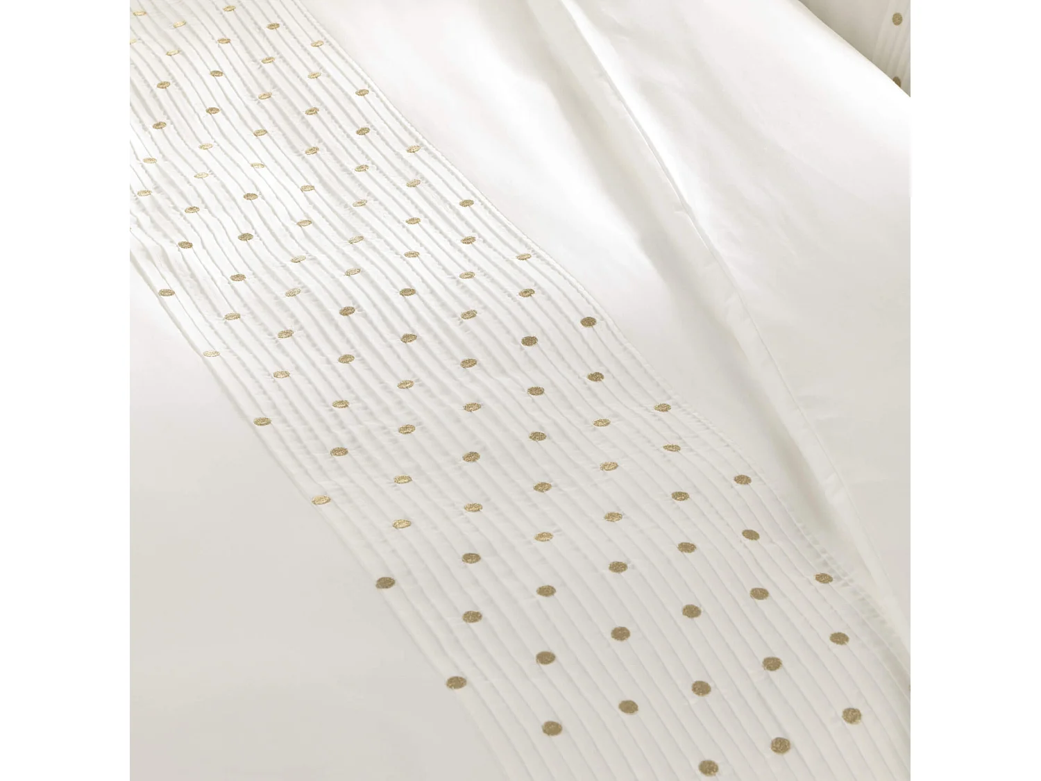 Parure de lit brodée plis religieuses blanc 260x240 cm