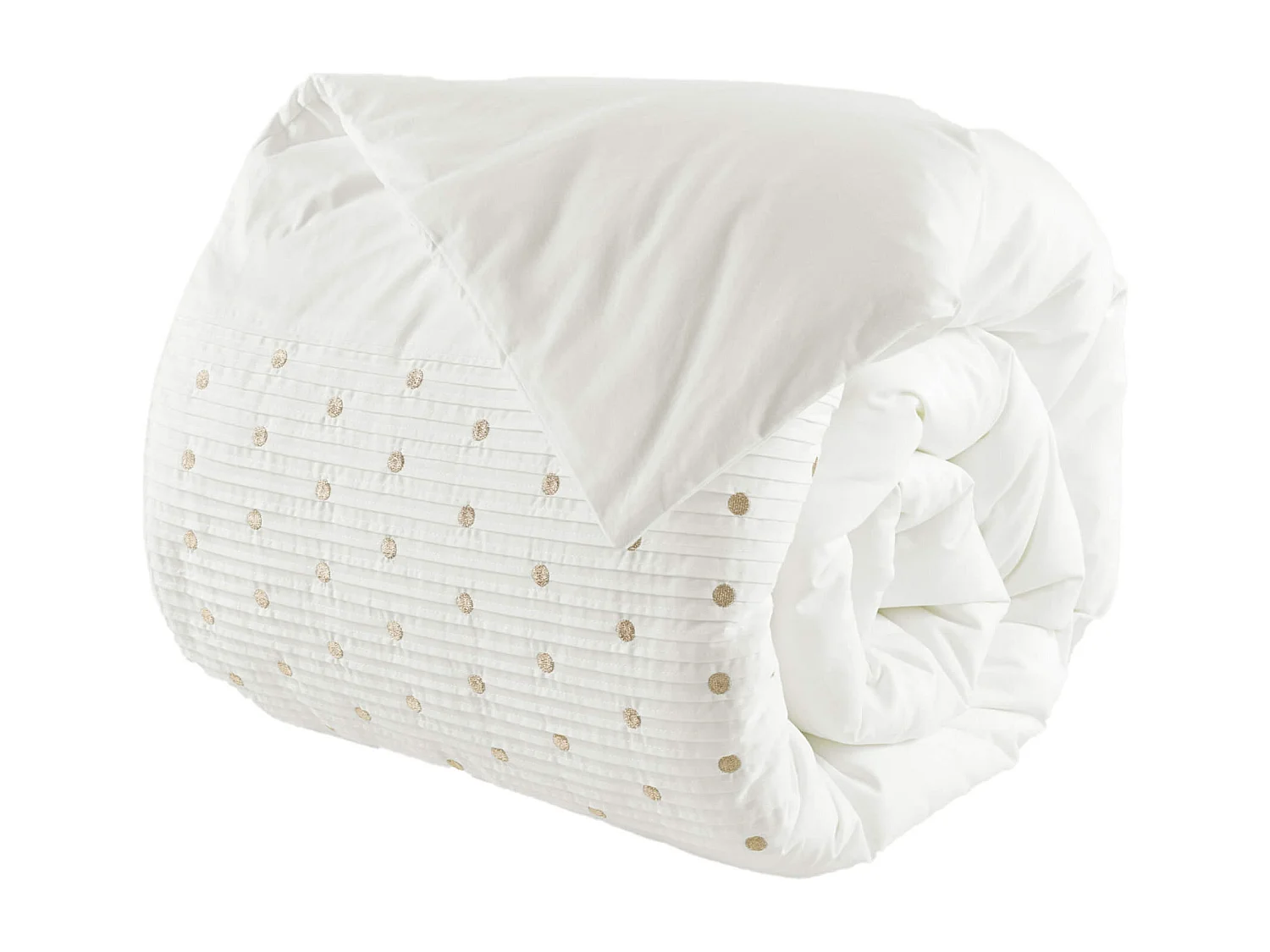 Housse de couette brodée plis religieuses blanc 260x240 cm