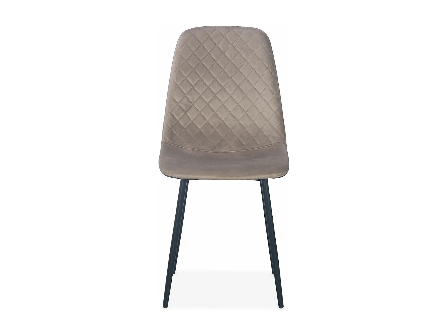 Lot de 4 chaises matelassées Norway Velours Taupe Pieds Noir