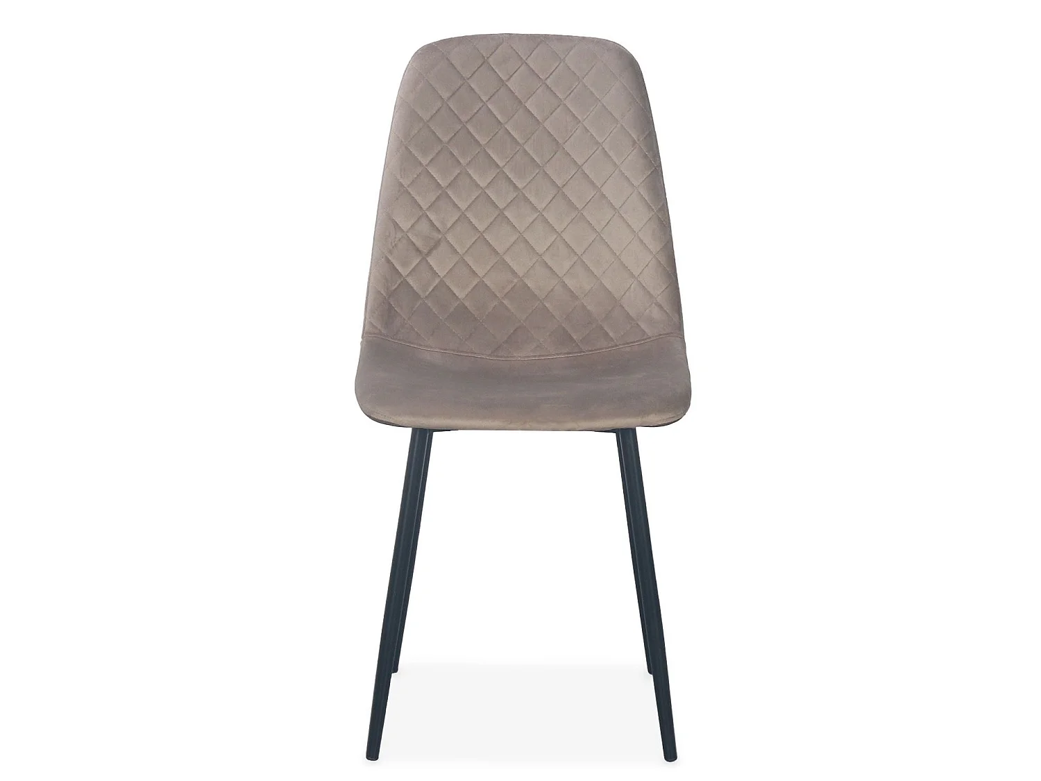 Lot de 4 chaises matelassées Norway Velours Taupe Pieds Noir