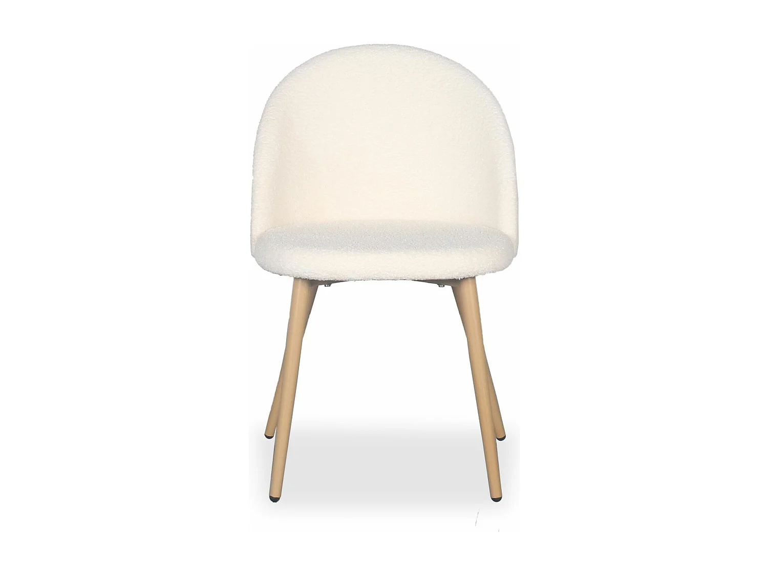 Lot de 4 chaises Maury Métal noir et Tissu bouclette Crème