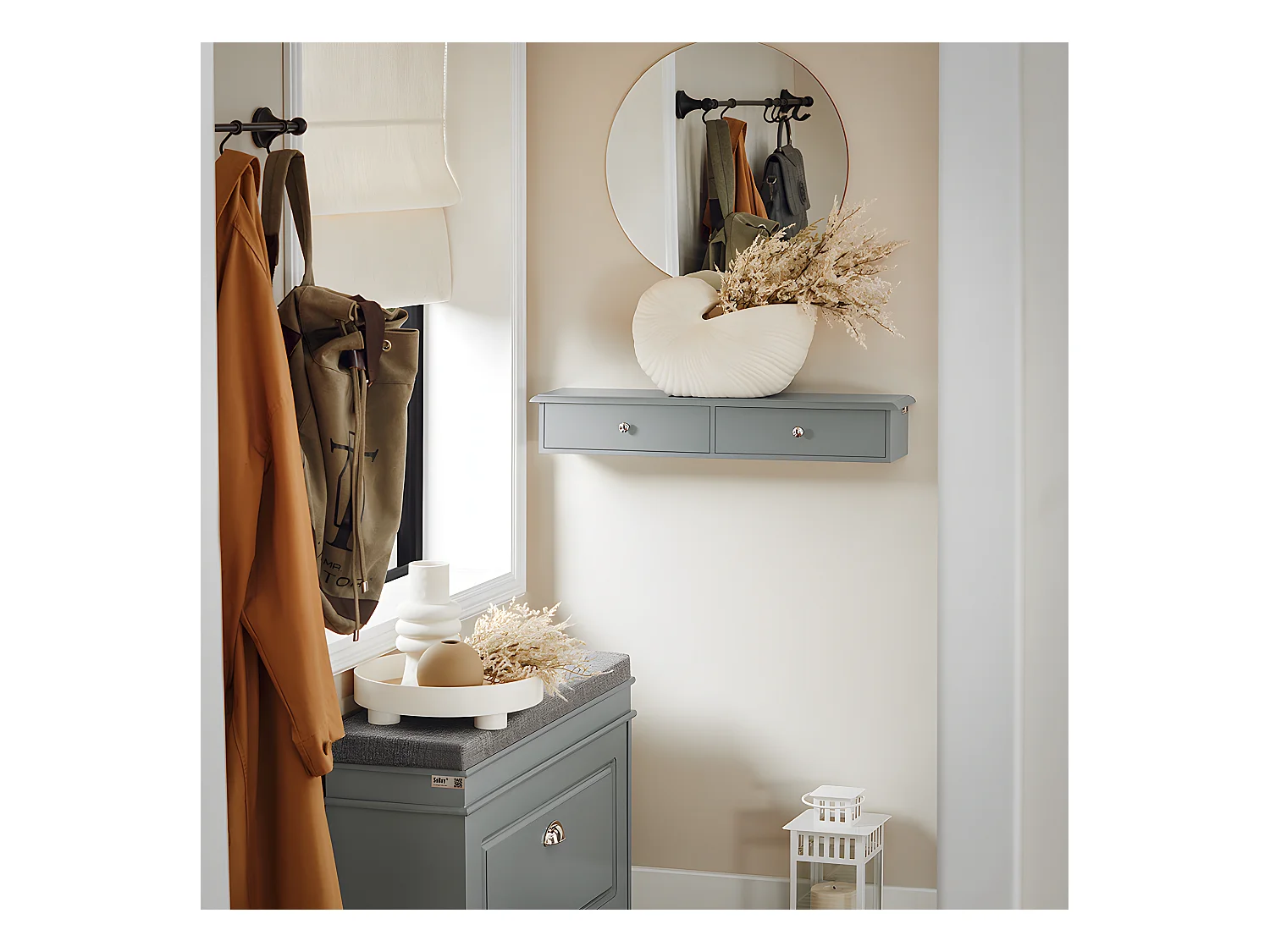 Półka ścienna wisząca z 2 szufladami FRG43-HG