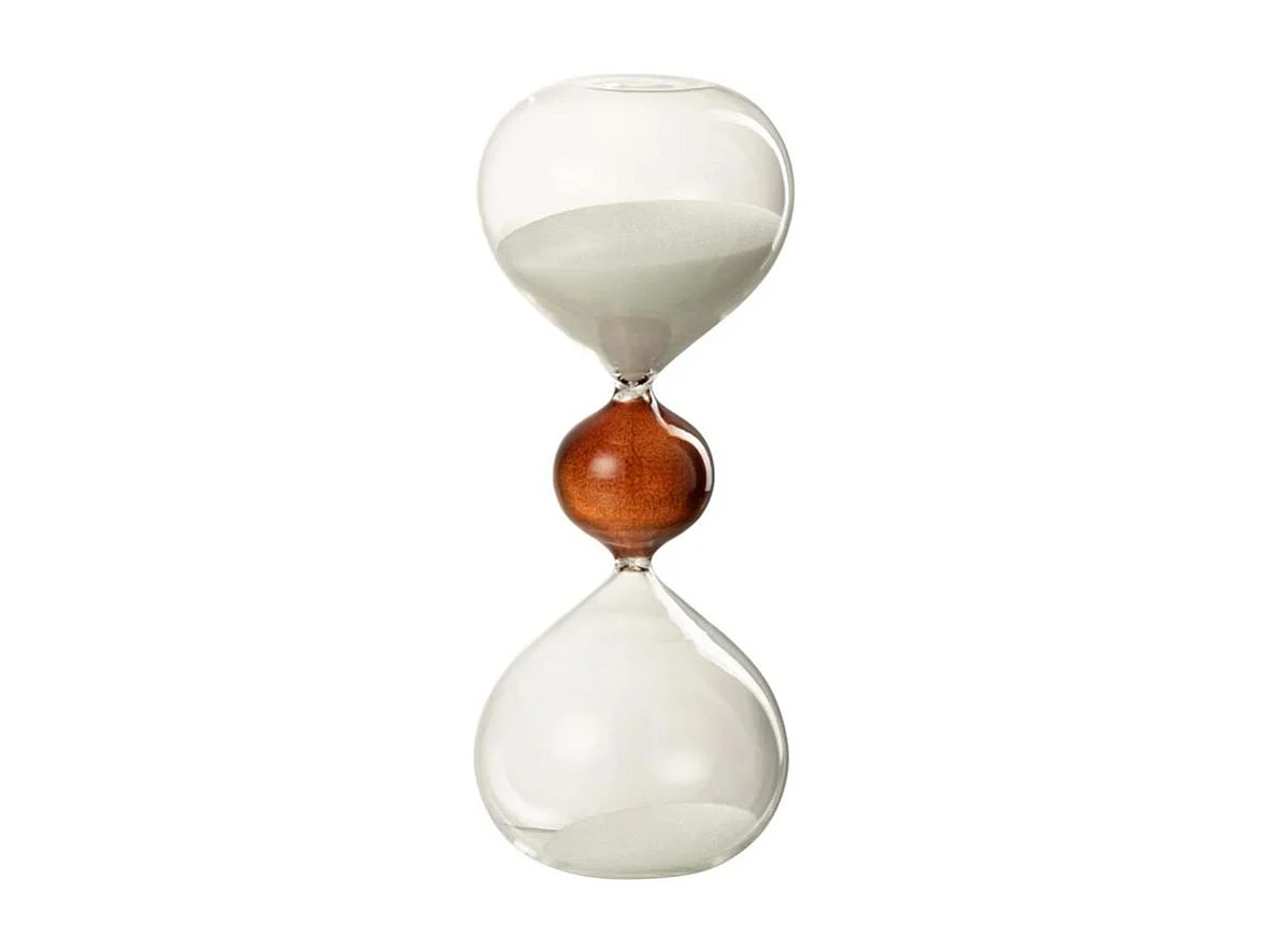 Sablier Design en Verre "Temps" 23cm Blanc