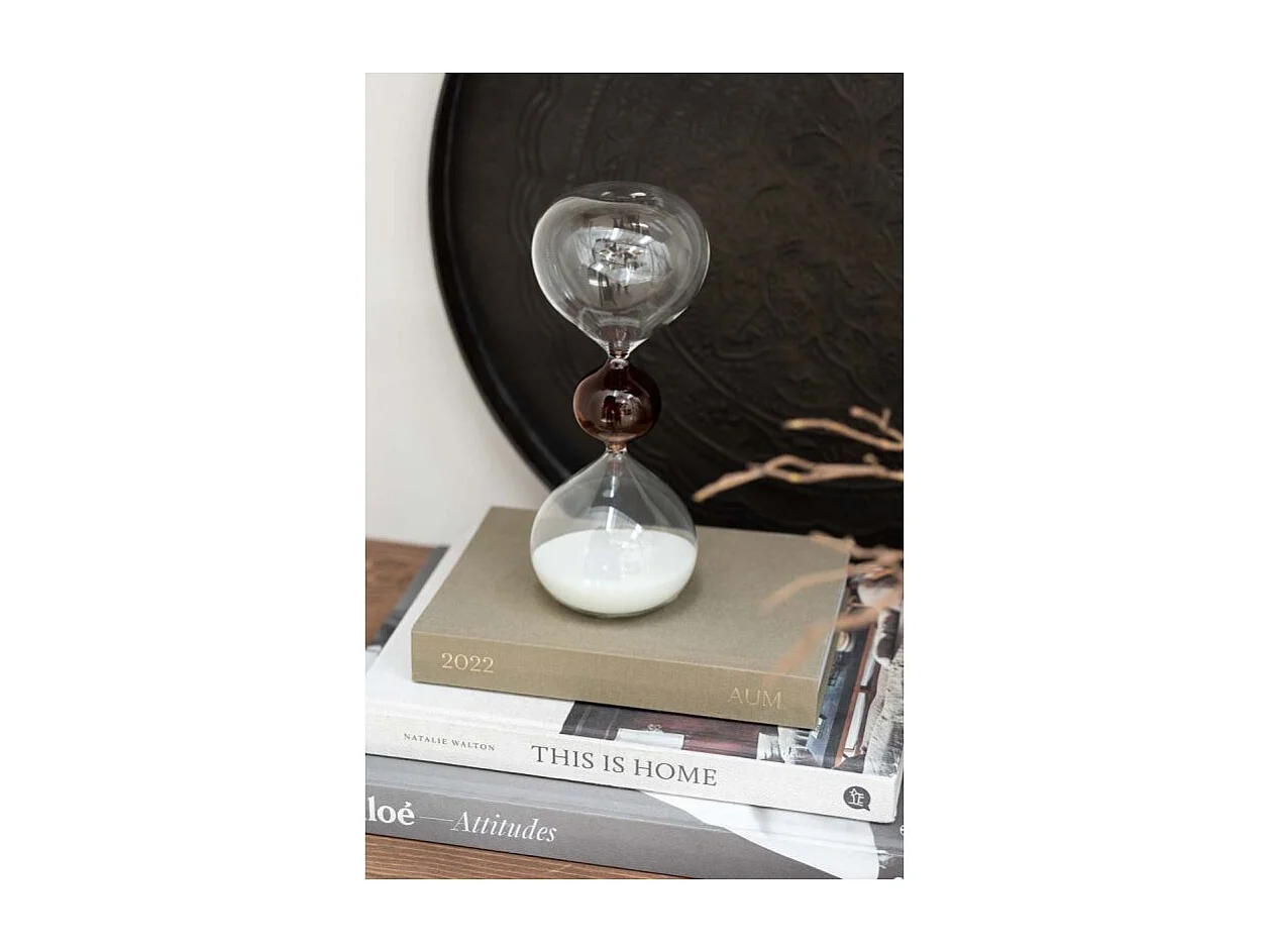 Sablier Design en Verre "Temps" 23cm Blanc