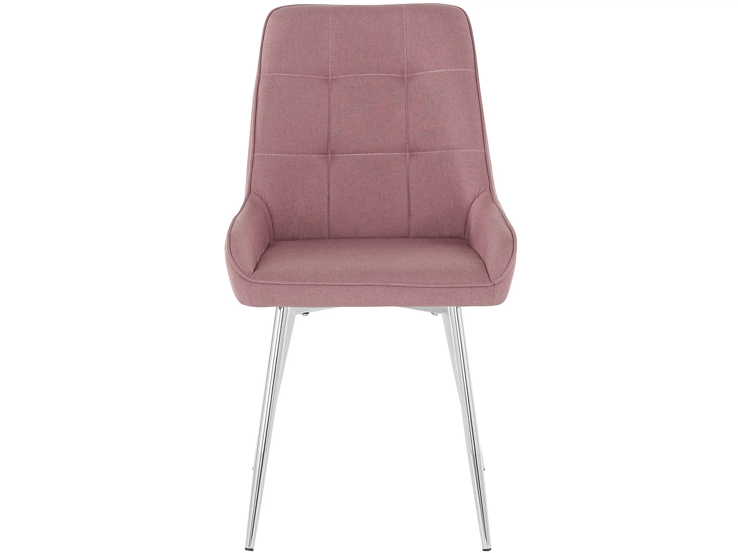 Juri | Lot de 2 chaises de salle à manger rembourrées en tissu tressé rose