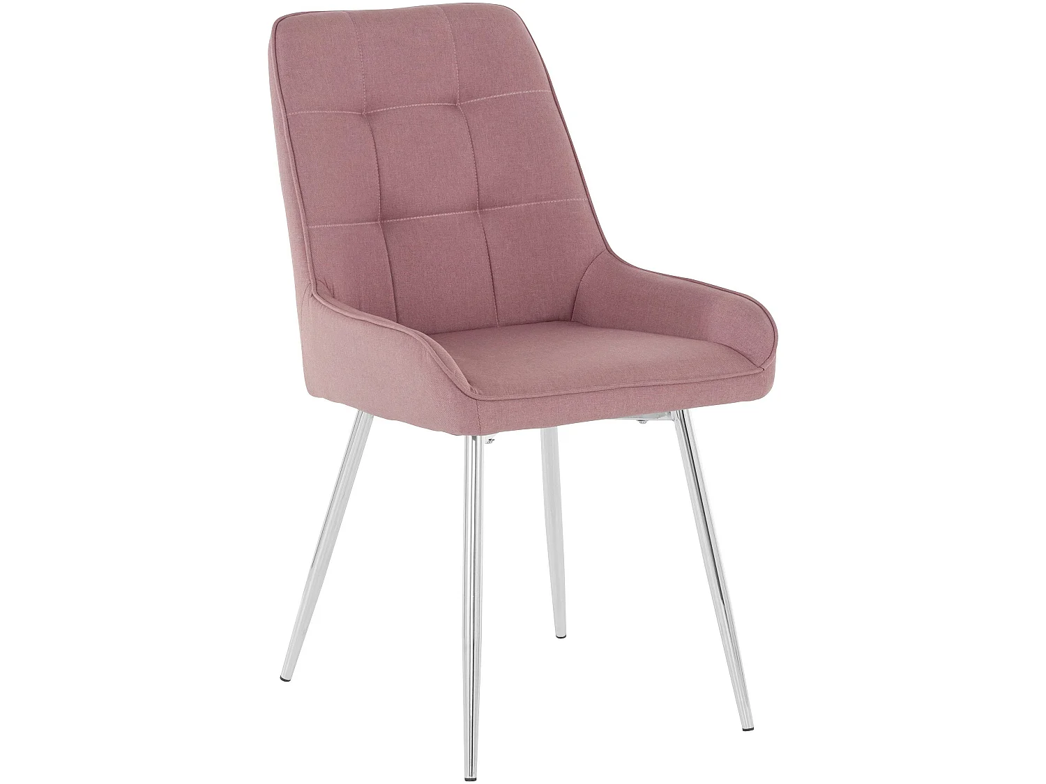 Juri | Lot de 2 chaises de salle à manger rembourrées en tissu tressé rose