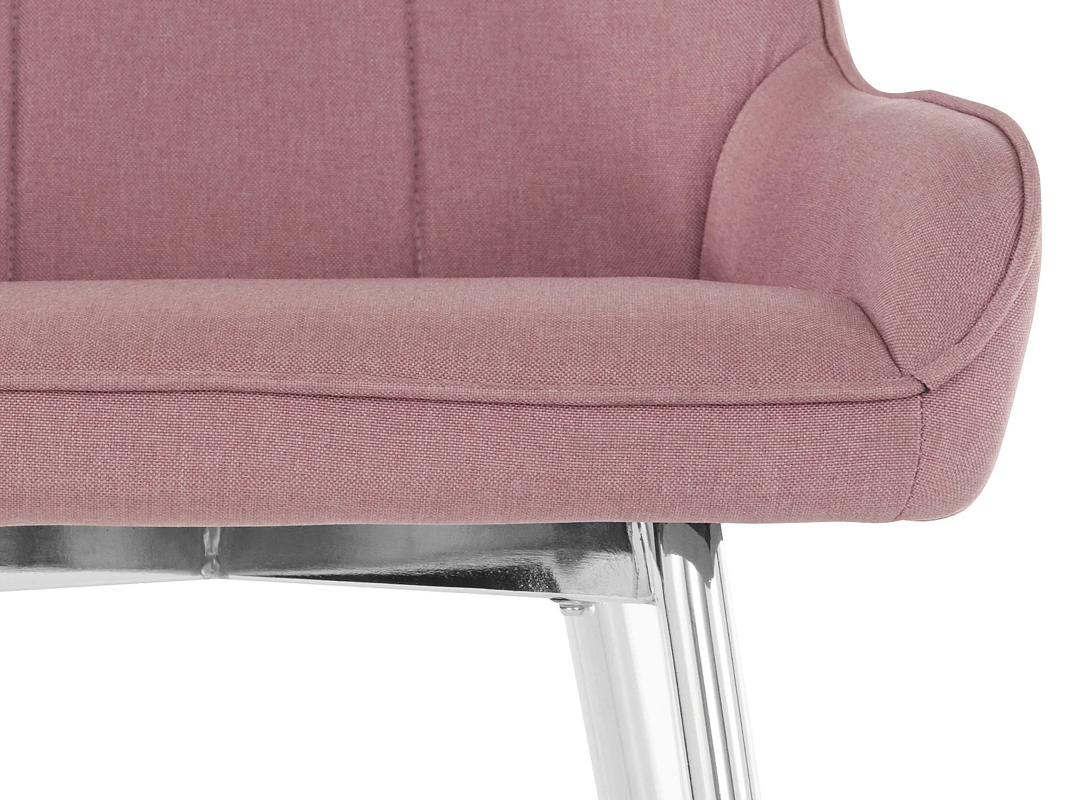 Juri | Lot de 2 chaises de salle à manger rembourrées en tissu tressé rose