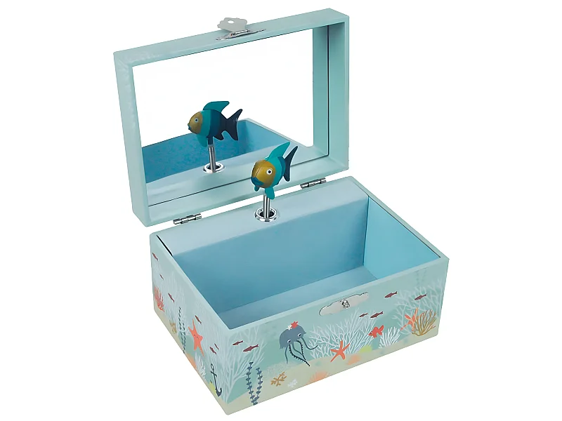 Coffret à bijoux musical Océan 15 x 8 x 10,5 cm
