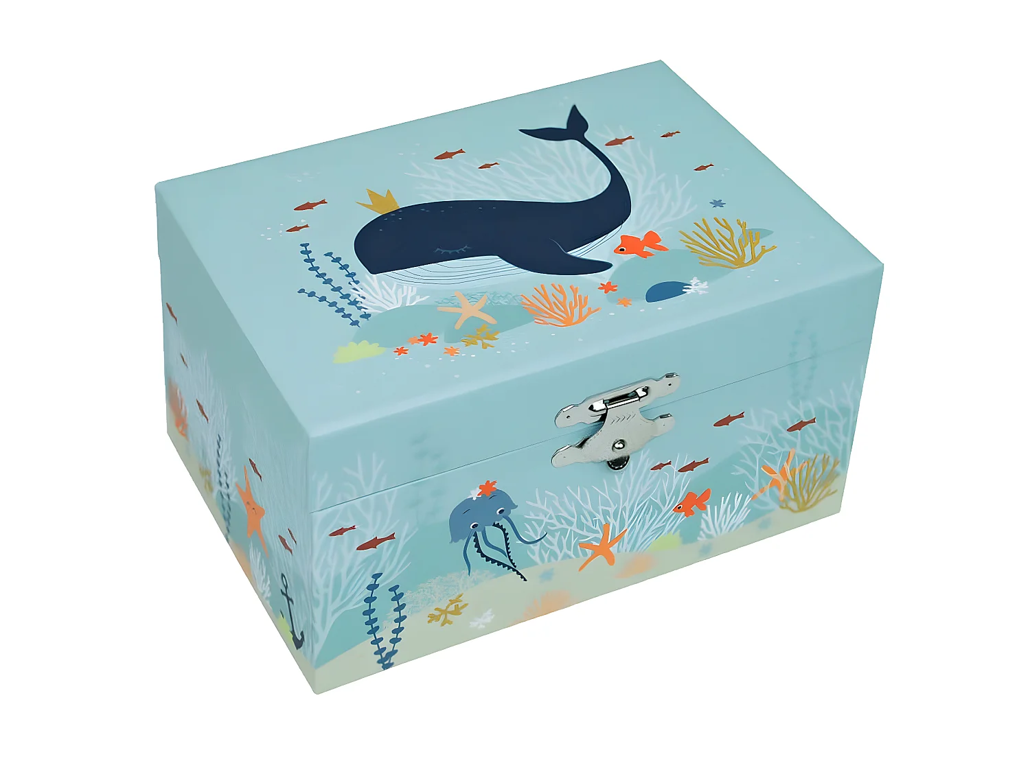 Coffret à bijoux musical Océan 15 x 8 x 10,5 cm