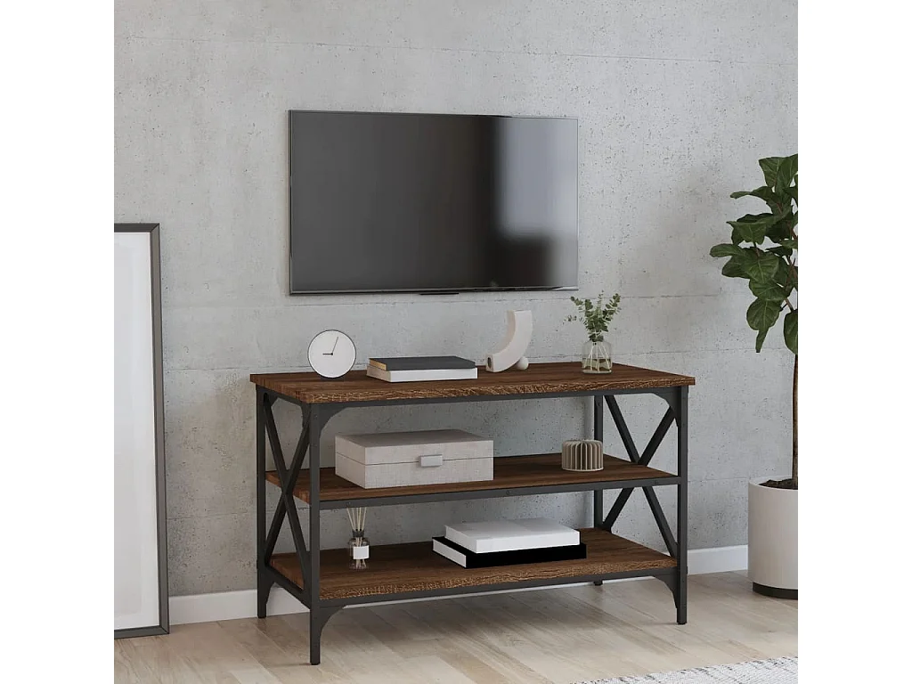Meuble TV Chêne marron 80x40x50 cm Bois d'ingénierie
