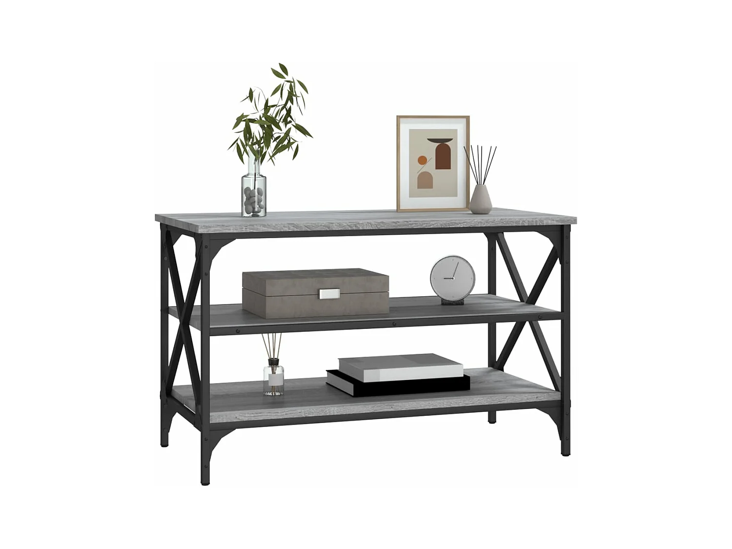 Mobile Porta TV Grigio Sonoma 80x40x50 cm in Legno Multistrato