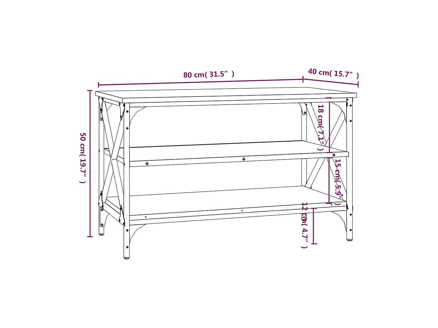 Mobile Porta TV Grigio Sonoma 80x40x50 cm in Legno Multistrato
