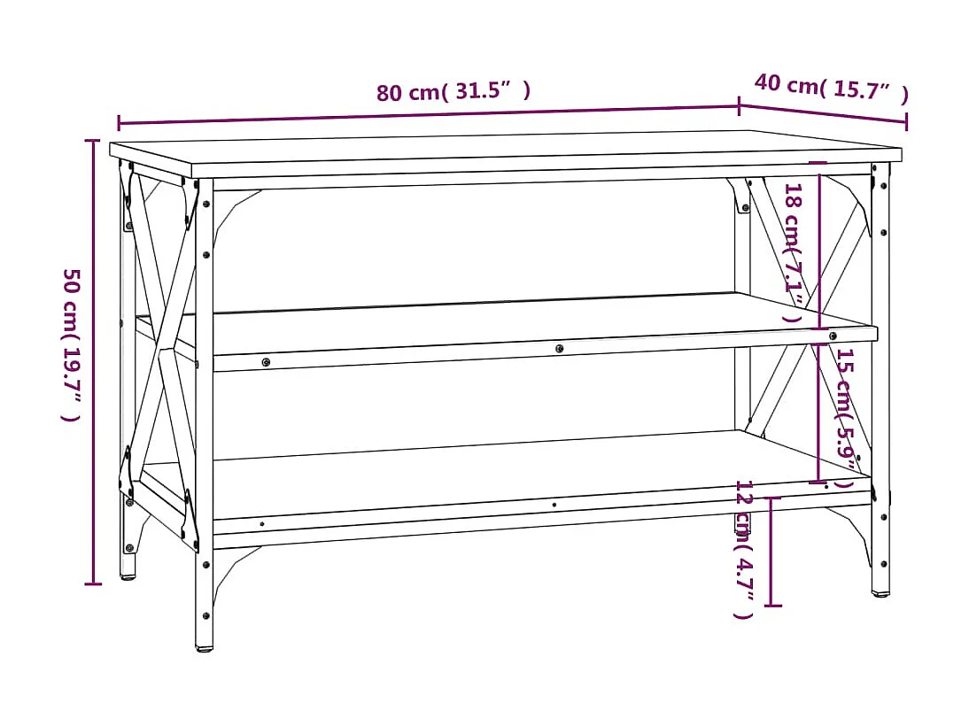 Mobile Porta TV Grigio Sonoma 80x40x50 cm in Legno Multistrato