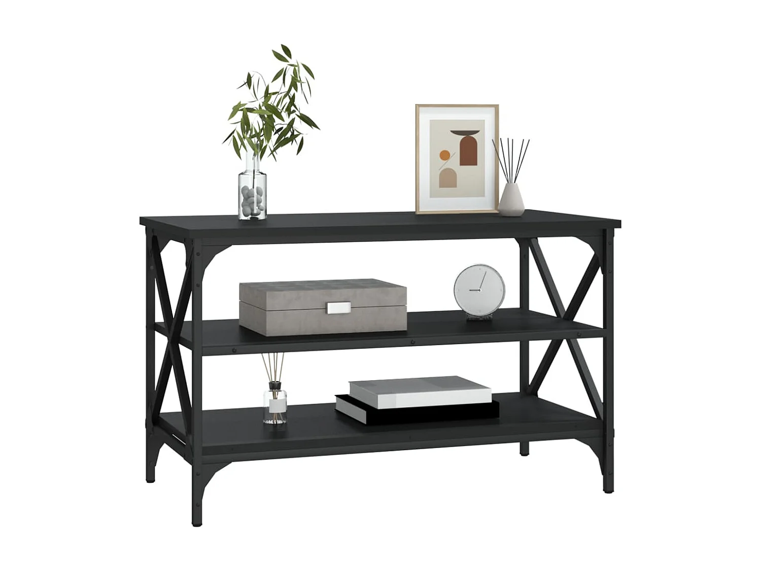 Meuble TV Noir 80x40x50 cm Bois d'ingénierie