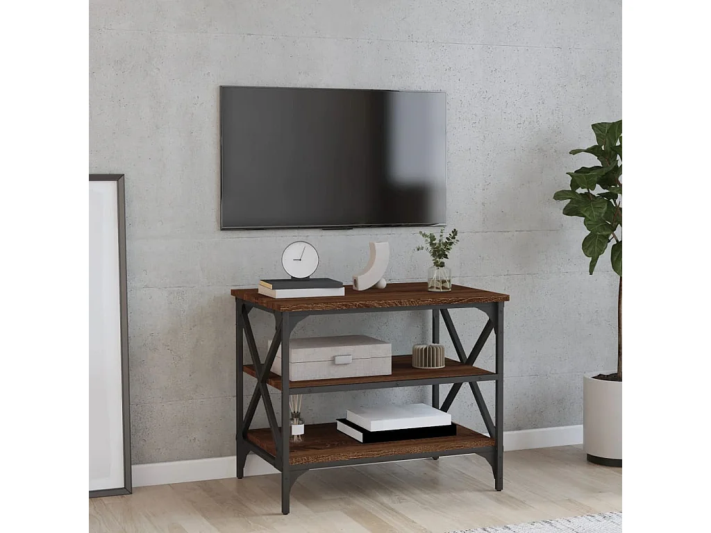 Mobile Porta TV Rovere Marrone 60x40x50 cm in Legno Multistrato