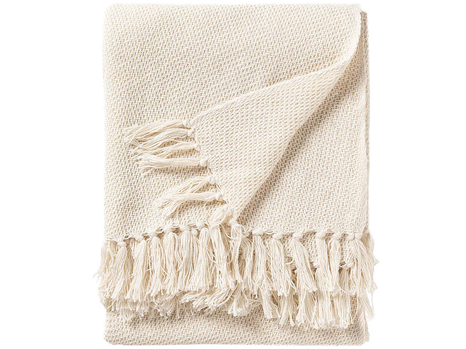 Couverture en coton Ezra Ivory 125x150 cm