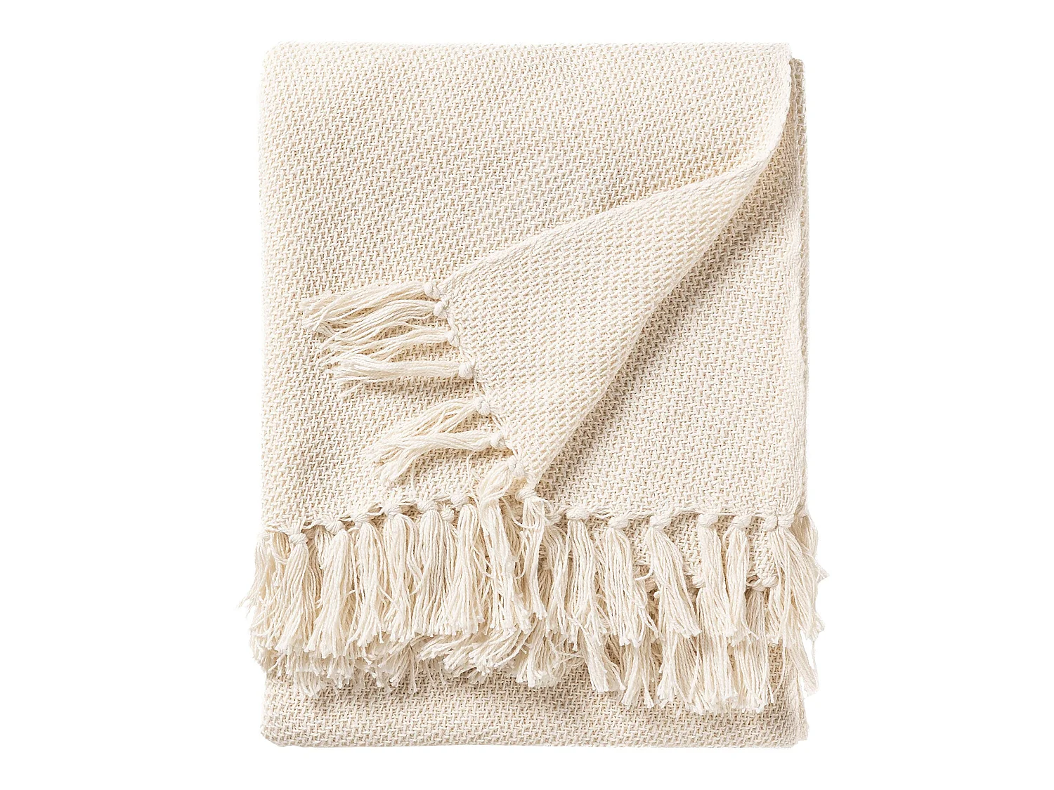 Couverture en coton Ezra Ivory 125x150 cm