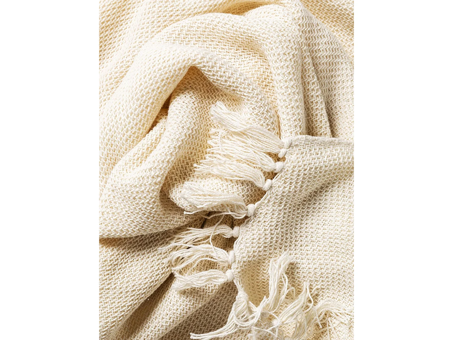 Couverture en coton Ezra Ivory 125x150 cm