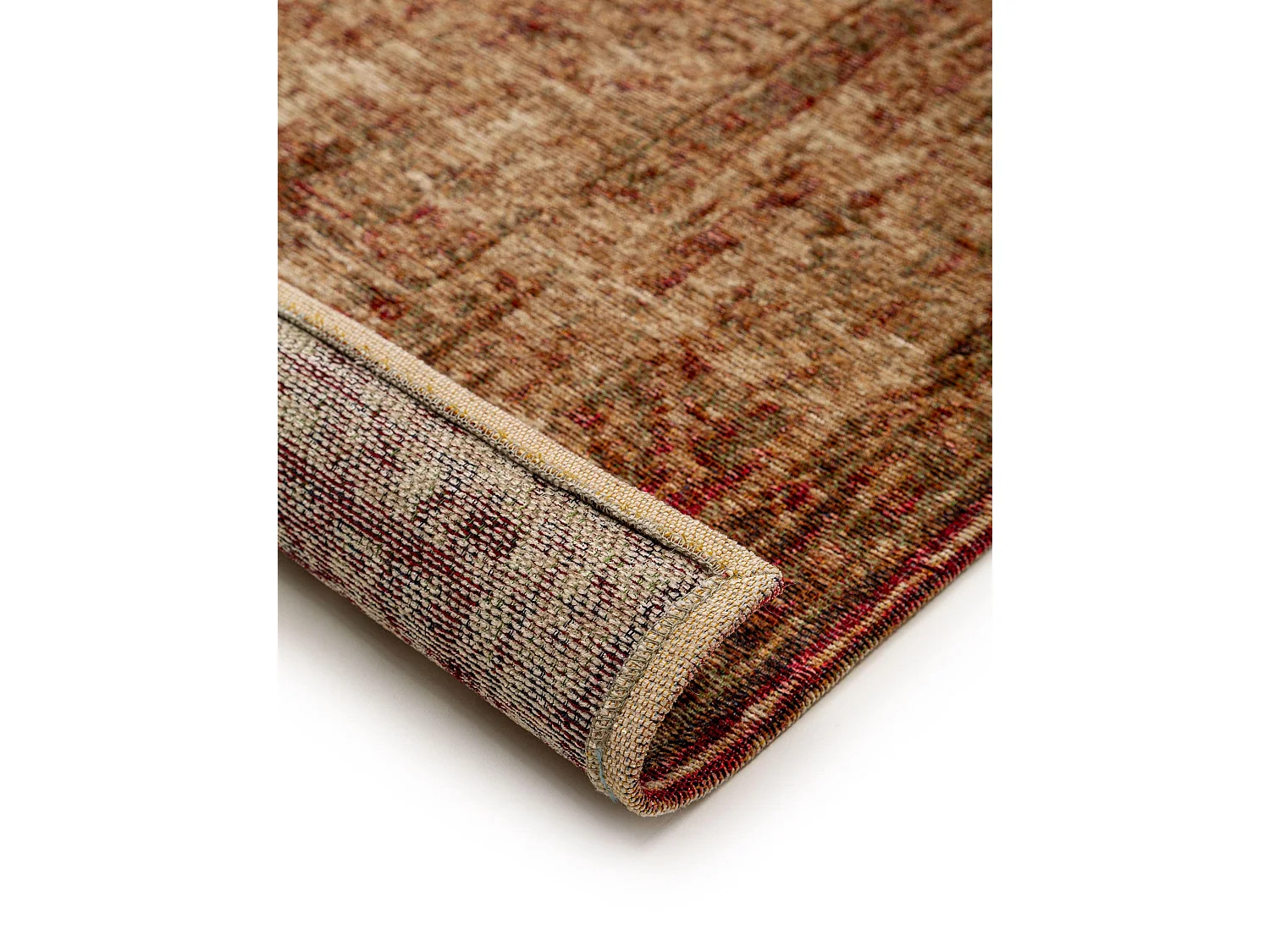 Tapis tissé à plat Stay Beige/Rouge 75x165 cm
