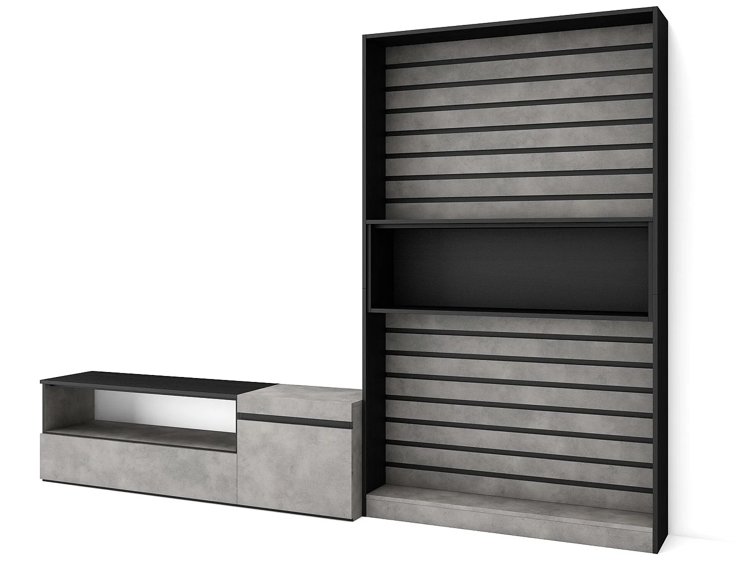 Meubels voor woonkamer, 260x186x35cm, Voor tv's tot 65", TV-Tafel, Cement