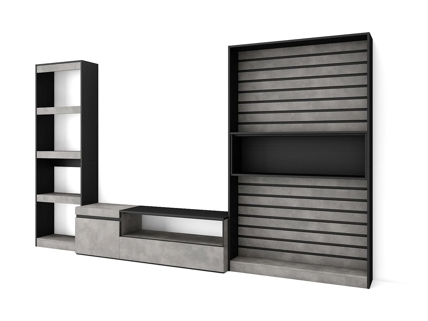 Ensemble Meuble TV, 320x186x35cm, Salon Complet, Ciment