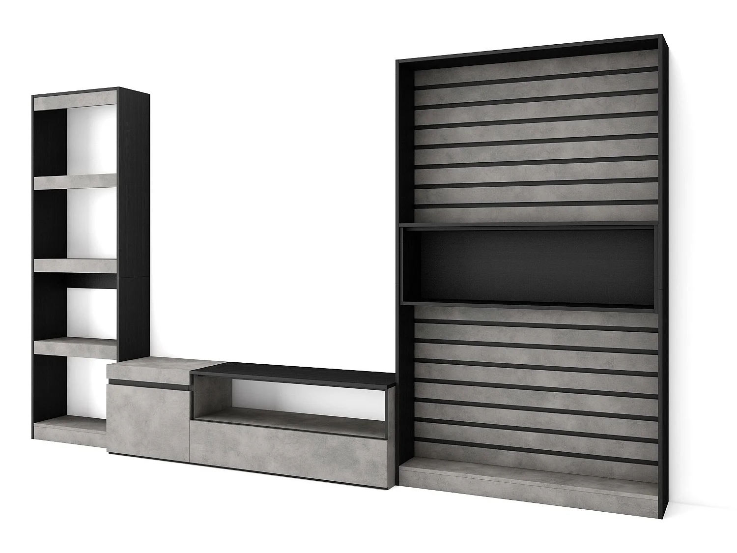 Ensemble Meuble TV, 320x186x35cm, Salon Complet, Ciment