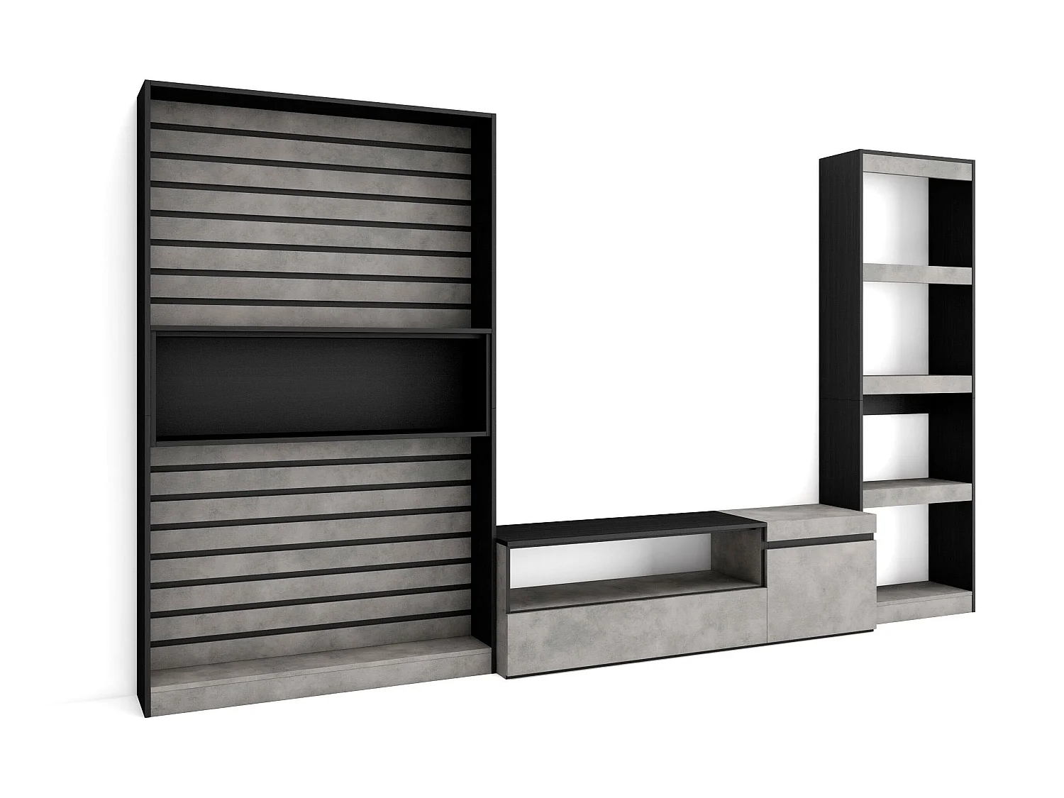 Ensemble Meuble TV, 320x186x35cm, Salon Complet, Ciment