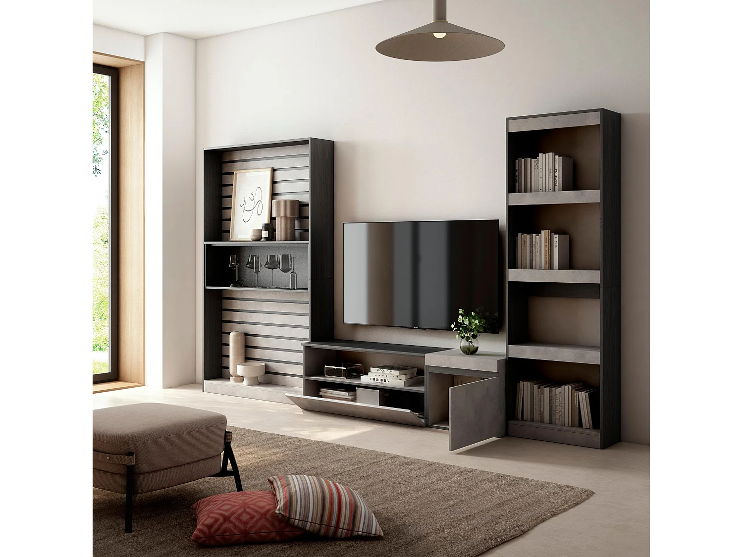 Meubels voor woonkamer, 320x186x35cm, TV-Tafel, Cement