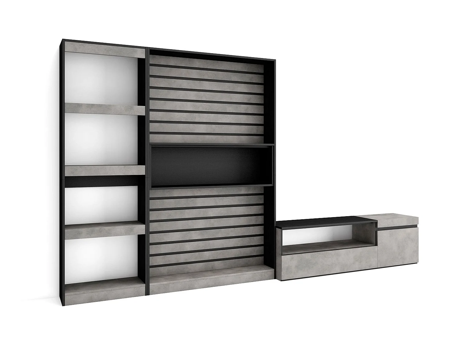 Ensemble Meuble TV, 320x186x35cm, Salon Complet, Ciment