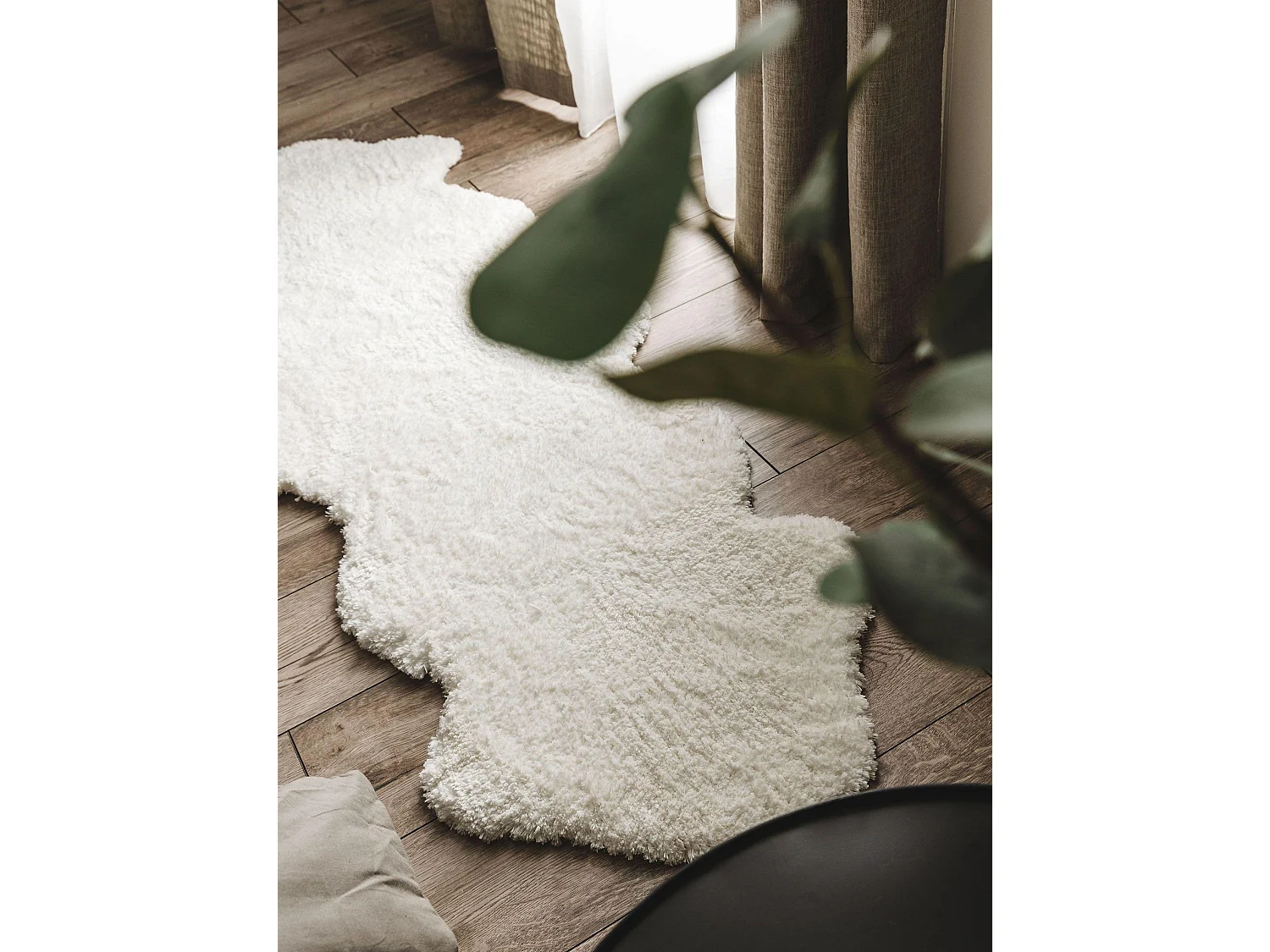 Tapis à poils longs Cloudy Crème 60x170 cm