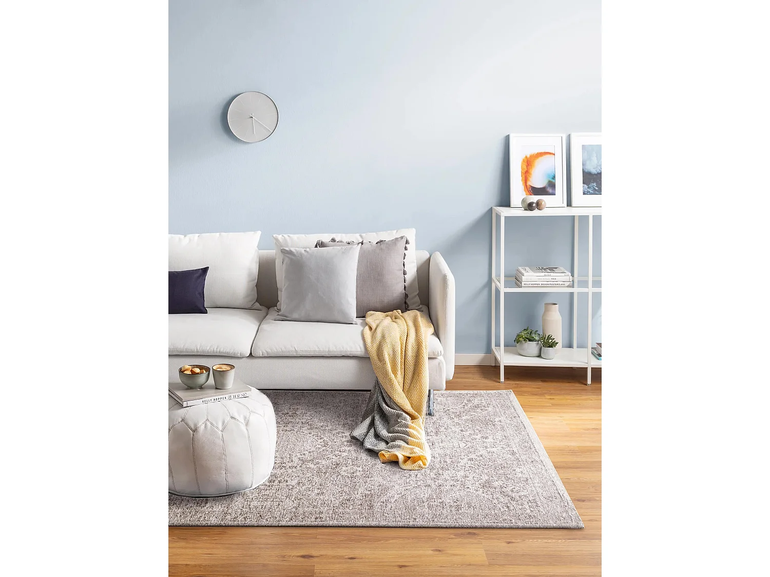 Tapis tissé à plat Tosca Gris 75x165 cm