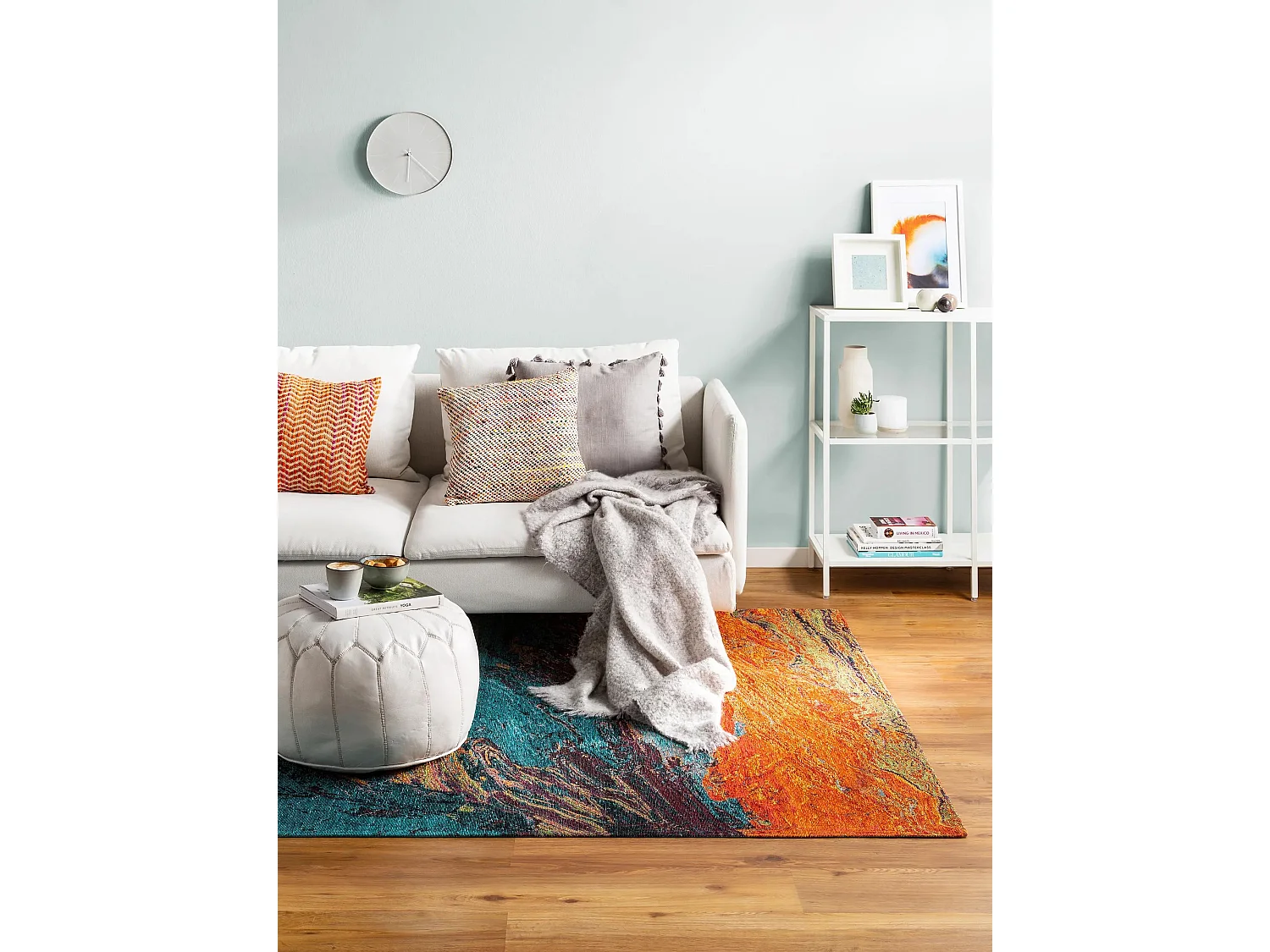 Tapis tissé à plat Stay Turquoise 75x165 cm
