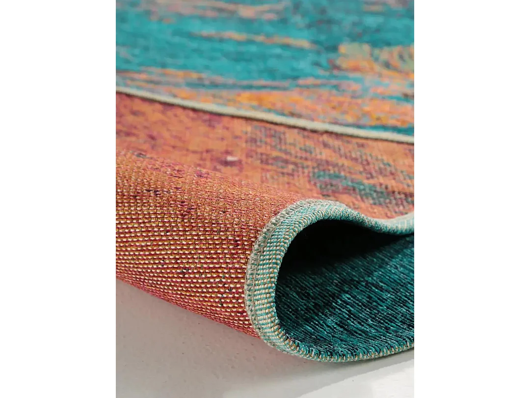 Tapis tissé à plat Stay Turquoise 75x165 cm