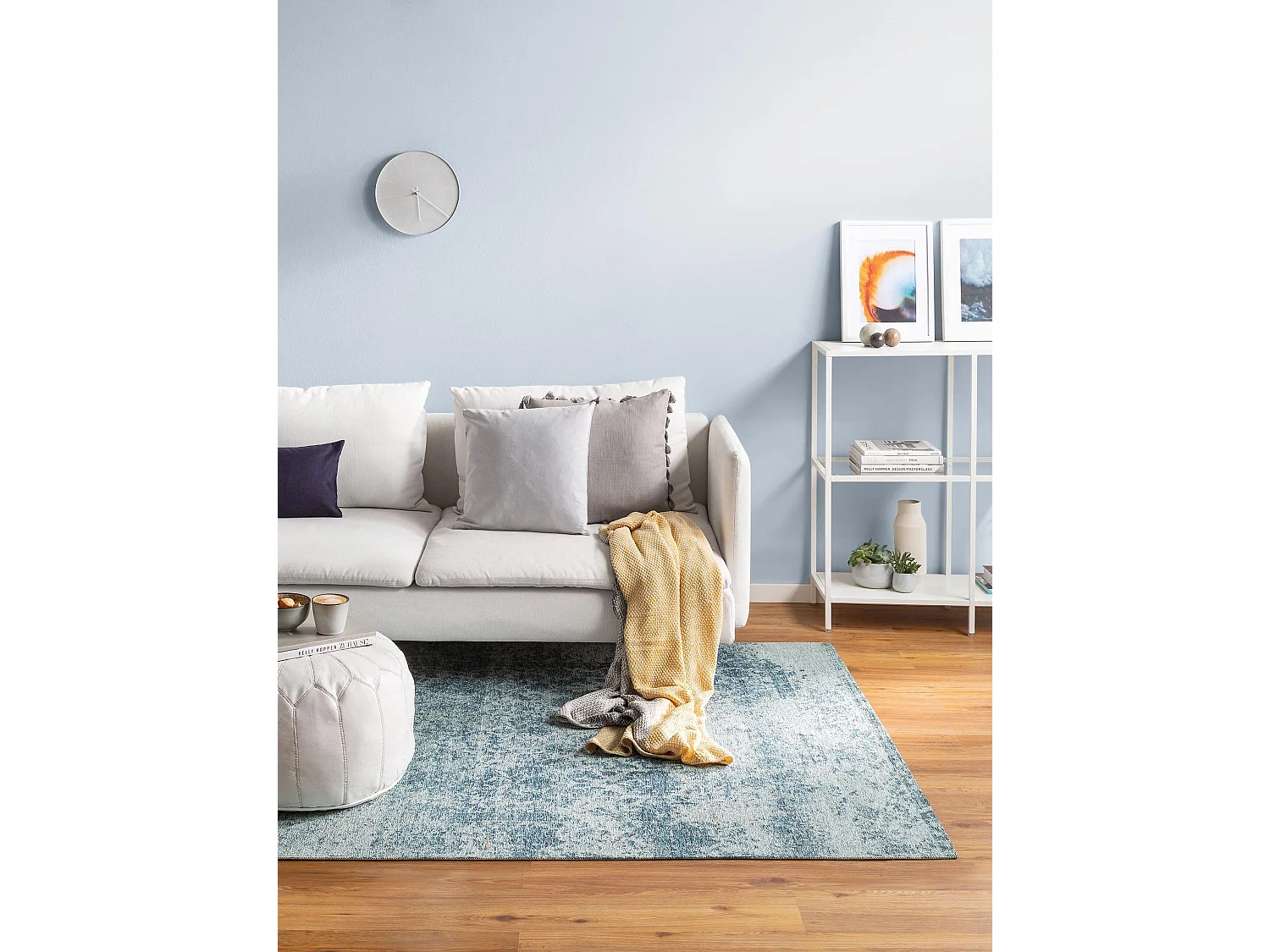 Tapis tissé à plat Tosca Bleu 75x165 cm