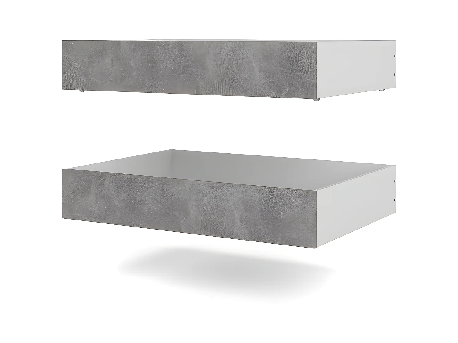 Nada Lit 2 tiroirs, largeur 99 cm, aspect béton.
